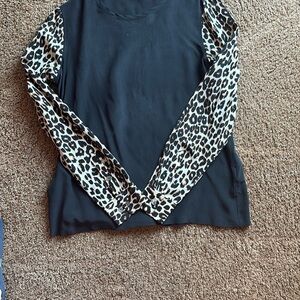 Equipment Black Leopard Print Blouse